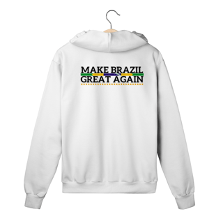 Nome do produtoMoletom Zíper Make Brazil Great Again Branco