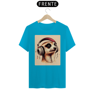 Nome do produto Camiseta - Suricato com fones (02)
