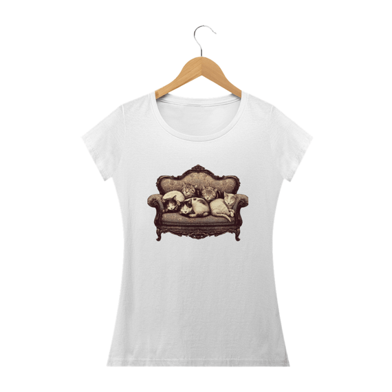 Camiseta - Gatos dormindo no sofá (01)