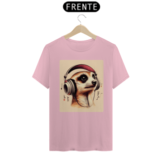 Nome do produto Camiseta - Suricato com fones (02)