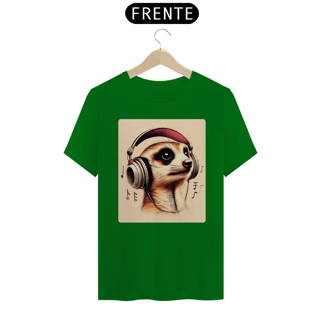 Nome do produto Camiseta - Suricato com fones (02)
