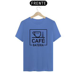 Camiseta Estonada Café & Bateria - Cor Azul