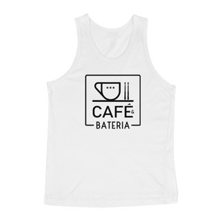 Nome do produto Regata Clássica Café & Bateria - Cores Cinza ou Branca
