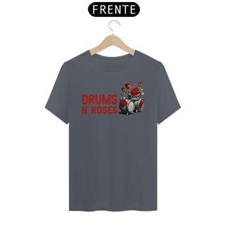 Nome do produto Camiseta Básica Drums n' Roses - Cores Preta ou Cinza