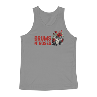 Nome do produto Regata Drums n' Roses - Cores Preta ou Cinza