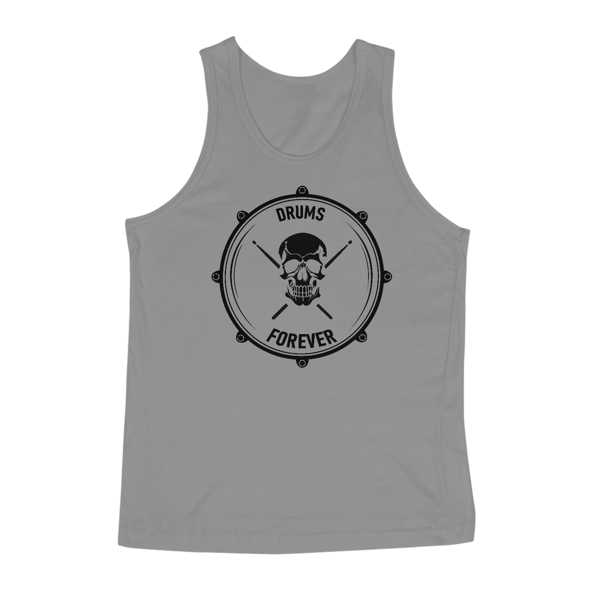 Nome do produto: Regata Drums Forever - Cores Cinza ou Branca