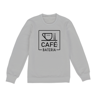 Moletom Fechado Café & Bateria - Cor Cinza
