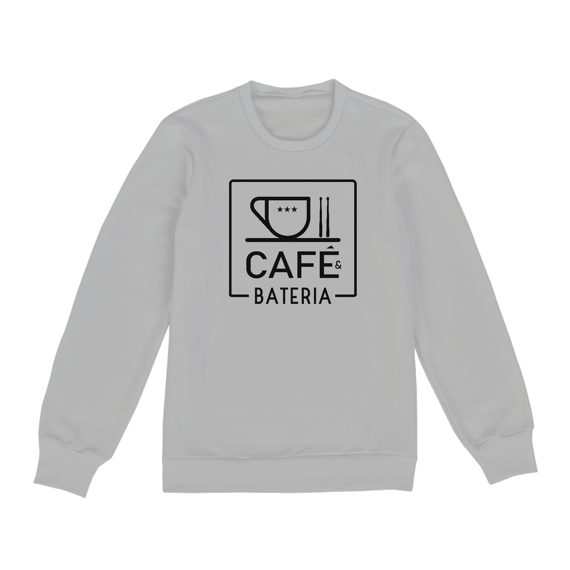 Moletom Fechado Café & Bateria - Cor Cinza