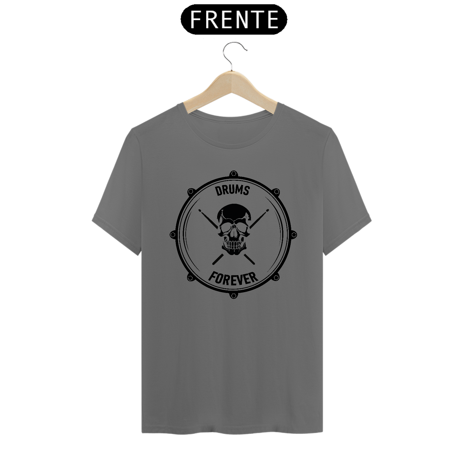 Camiseta Estonada Drums Forever Cinza - Cor Cinza