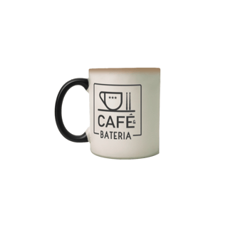 Nome do produto Caneca Mágica Café & Bateria - Estampa Preta