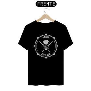 Camiseta Básica Drums Forever - Cores Preta ou Azul