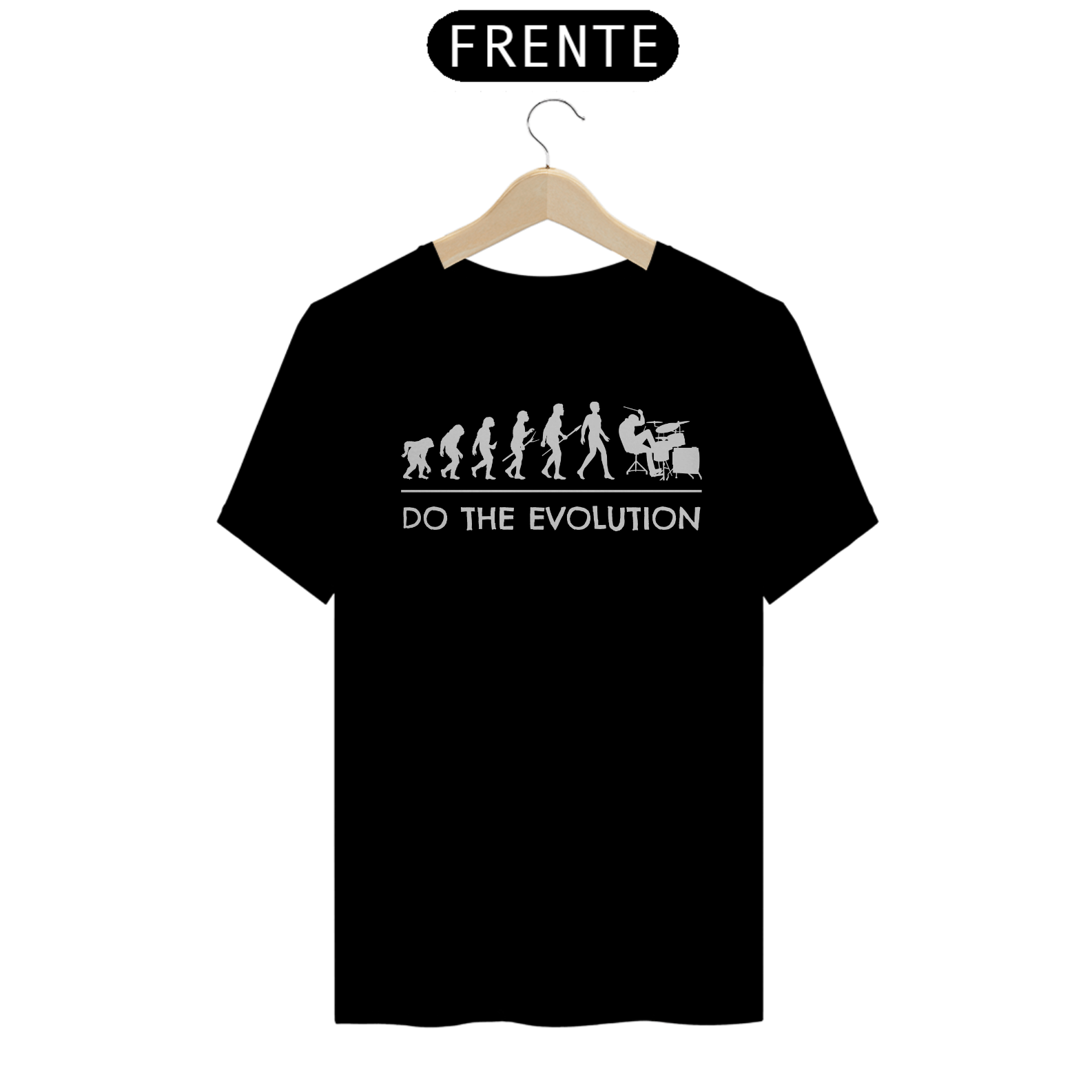 Camiseta Básica Evolução - Cores Preta e Azul