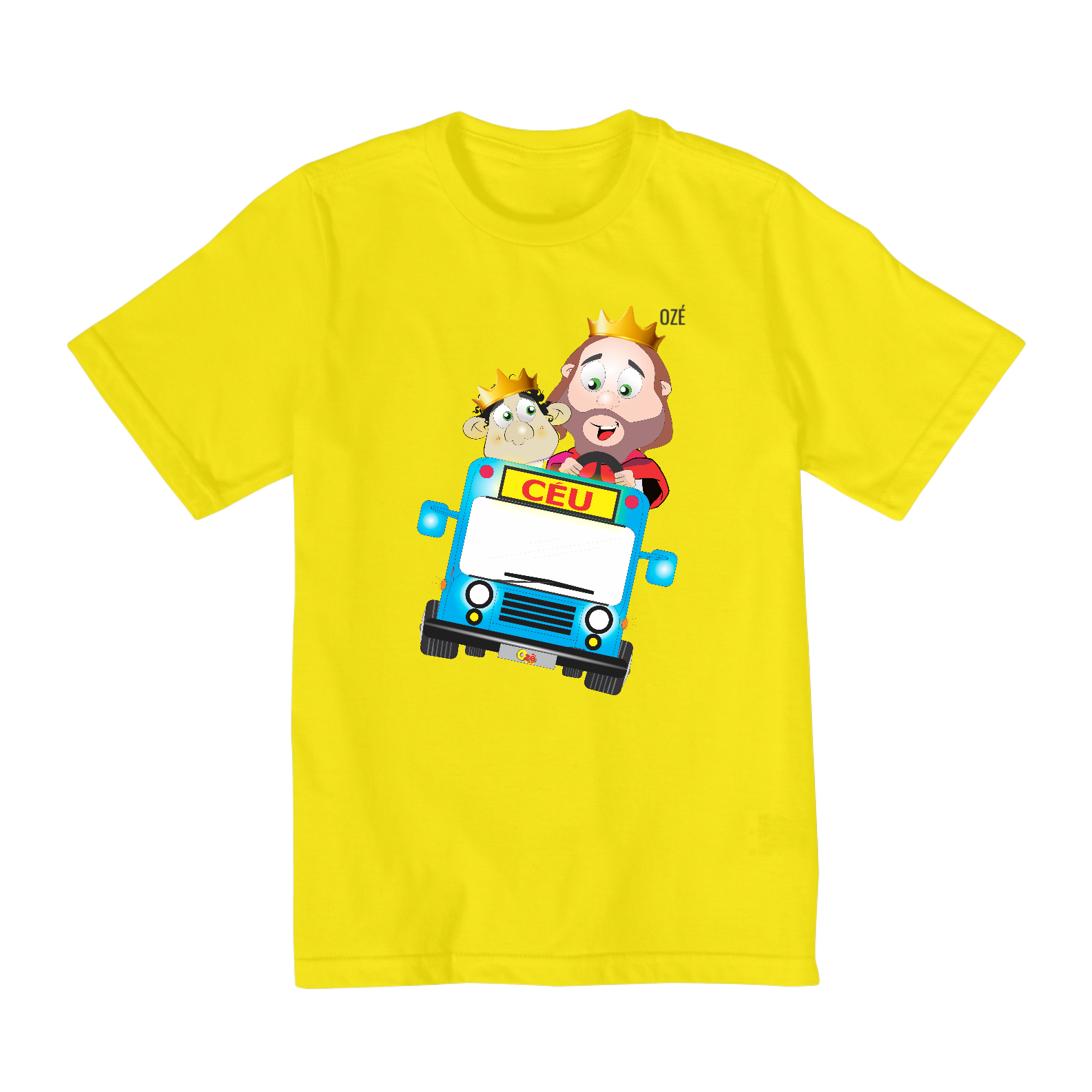 Camisa Infantil Ozé : tema ÔNIBUS P/ CÉU