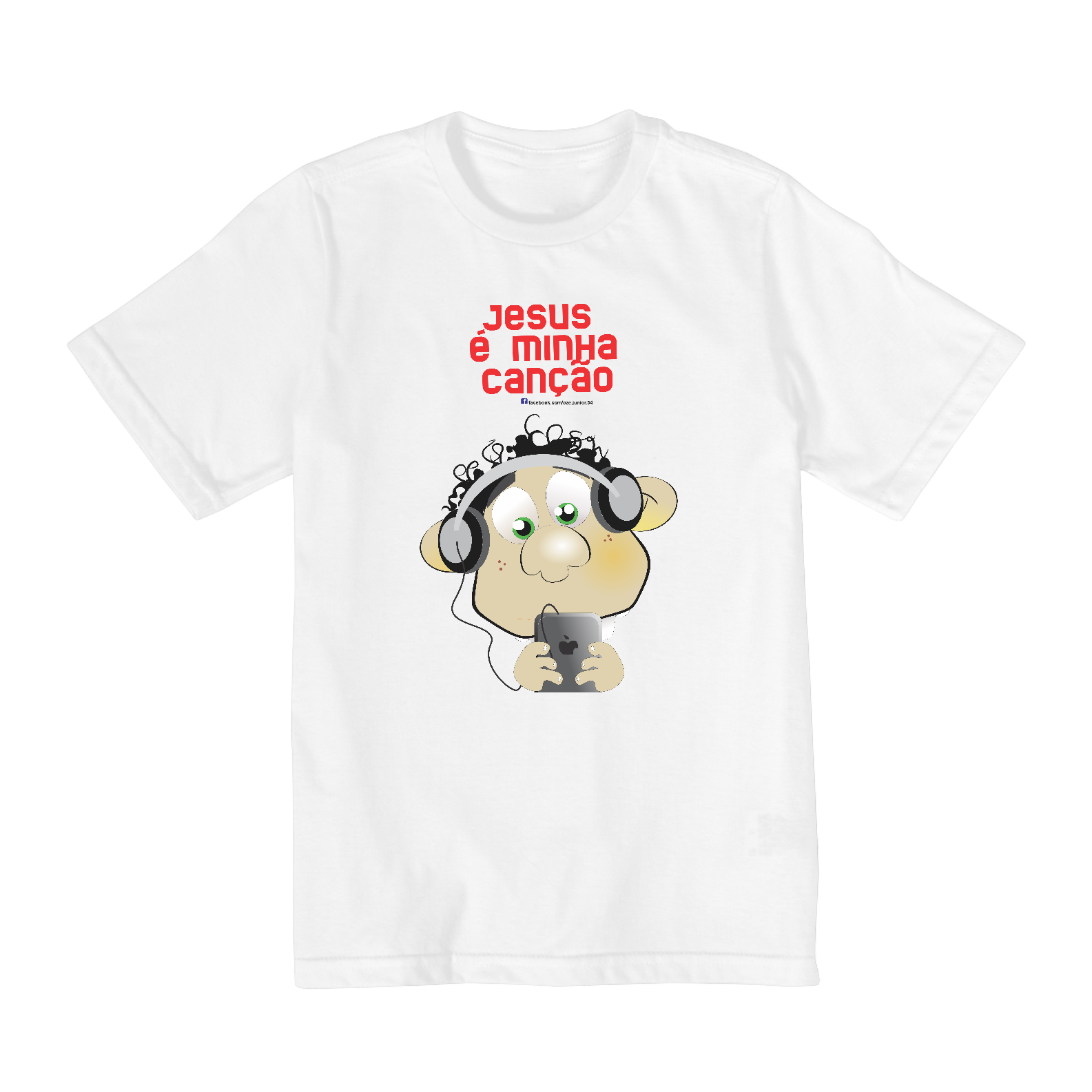 Camisa Quality Infantil (2 à 8 ) Ozé Jesus é a minha Canção