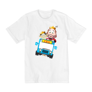 Nome do produto Camisa Infantil Ozé : tema ÔNIBUS P/ CÉU