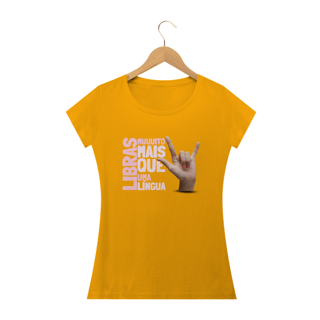 Nome do produto Camiseta Baby Look Libras é uma Língua