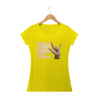Nome do produto Camiseta Baby Look Libras é uma Língua