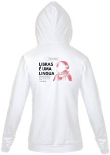 Nome do produto Moletom com Zíper Claro Libras é uma Língua