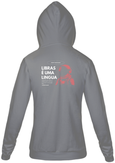 Nome do produto Moletom com Zíper Libras é uma Língua