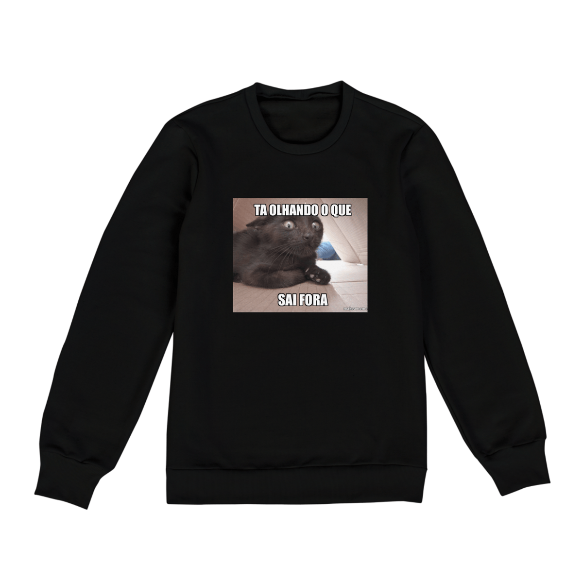 Nome do produto: Casaco sem gorro - Figura na frente - Ta olhando o que sai fora 