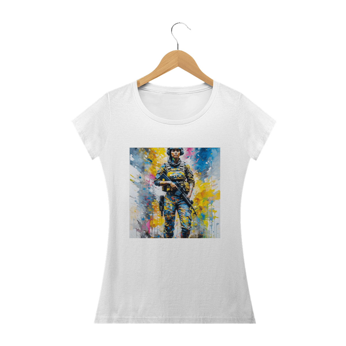 Nome do produto: T-SHIRT WOMAN SPECIAL FORCE AQUARELA