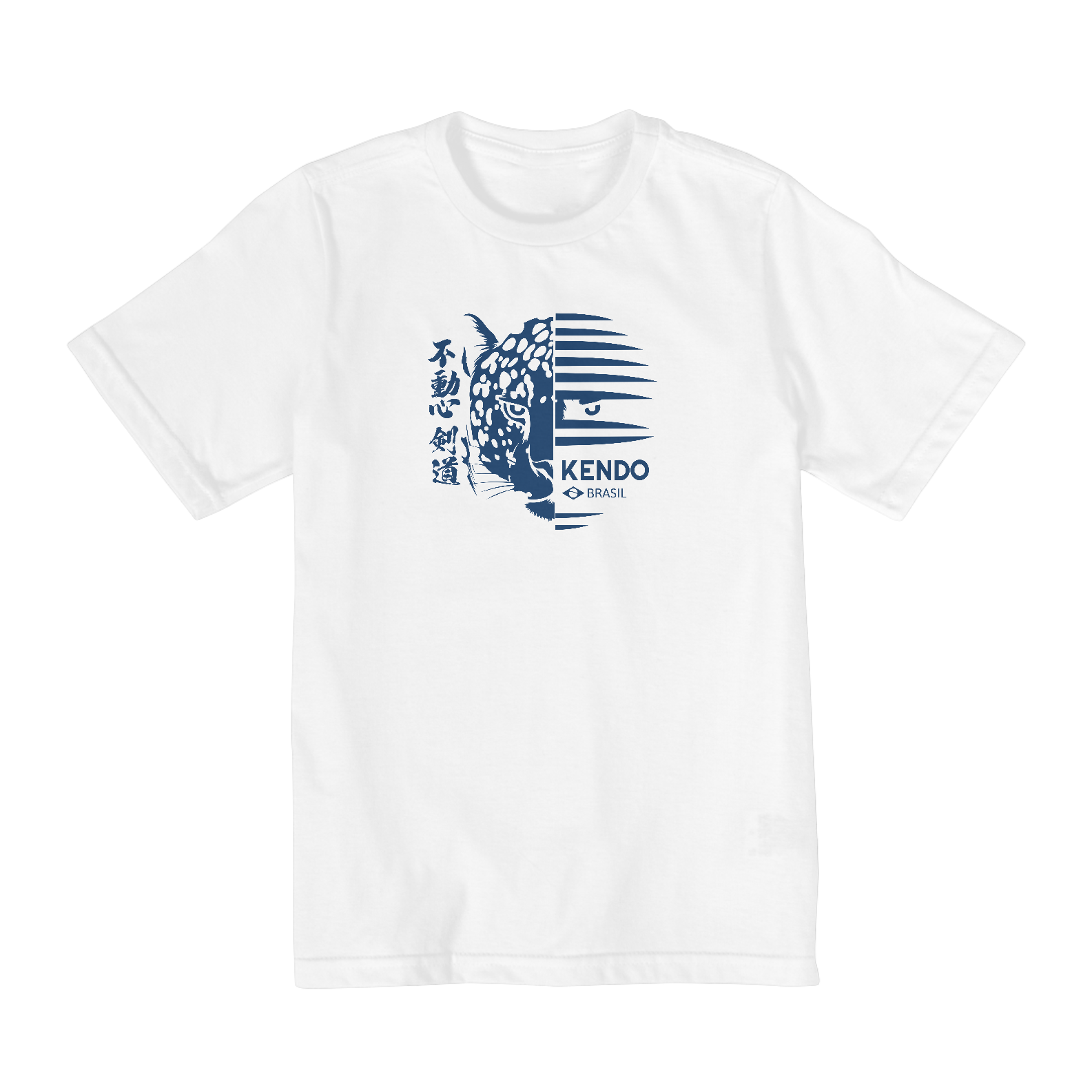 Camiseta Kendo Brasil Onça (Azul) INFANTIL