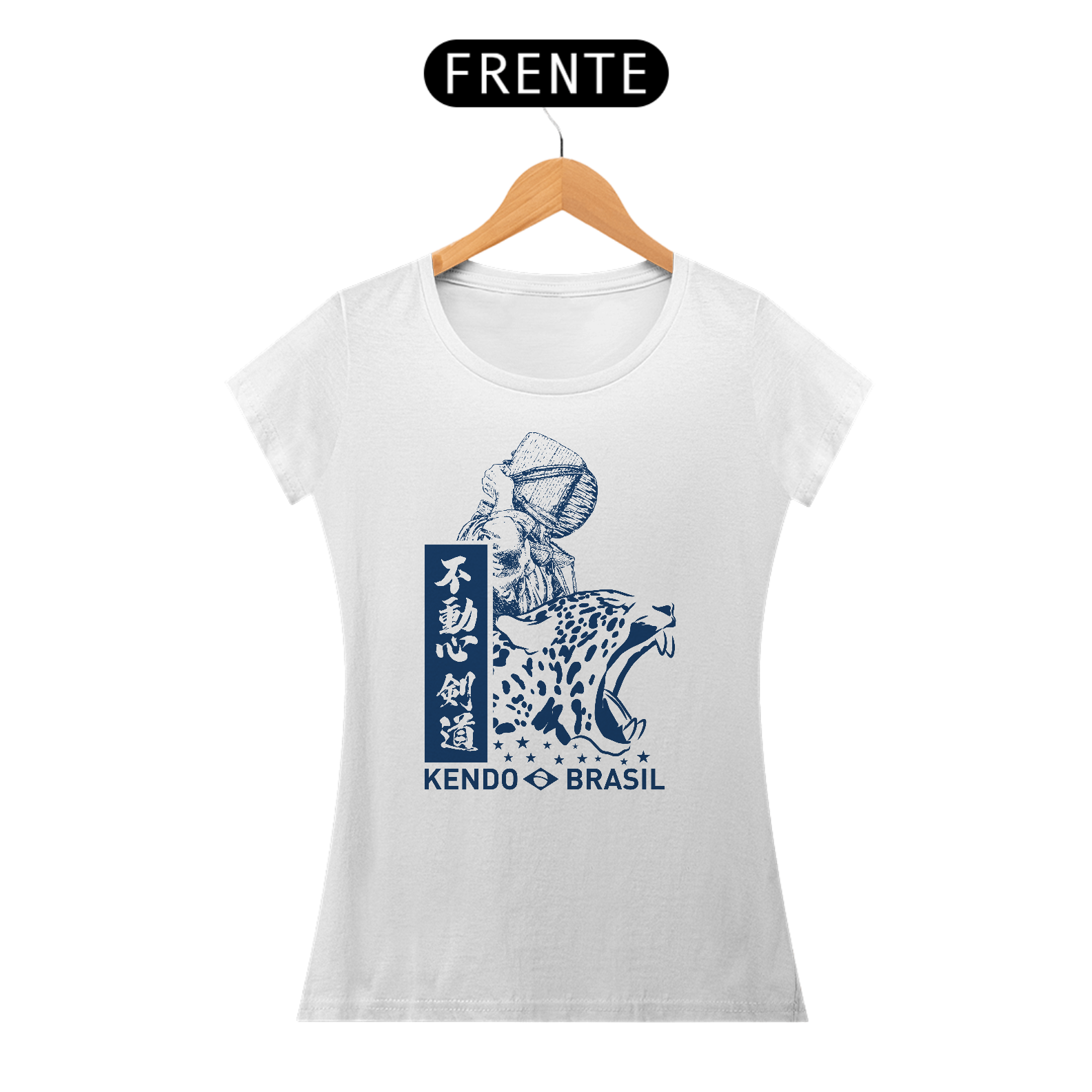 Camiseta Kendo Brasil Onça 2 (Azul)