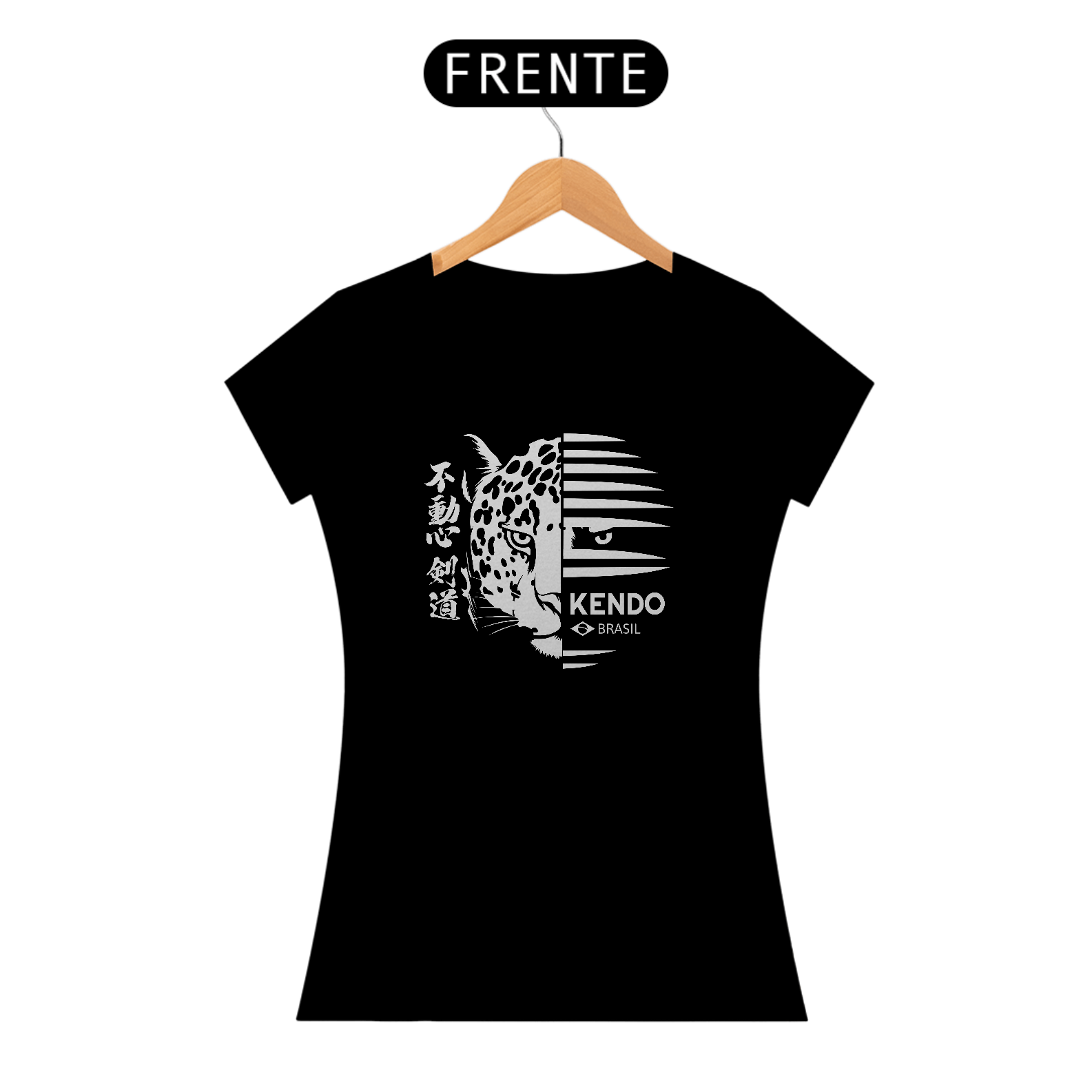 Camiseta Kendo Brasil Onça (Cinza claro)