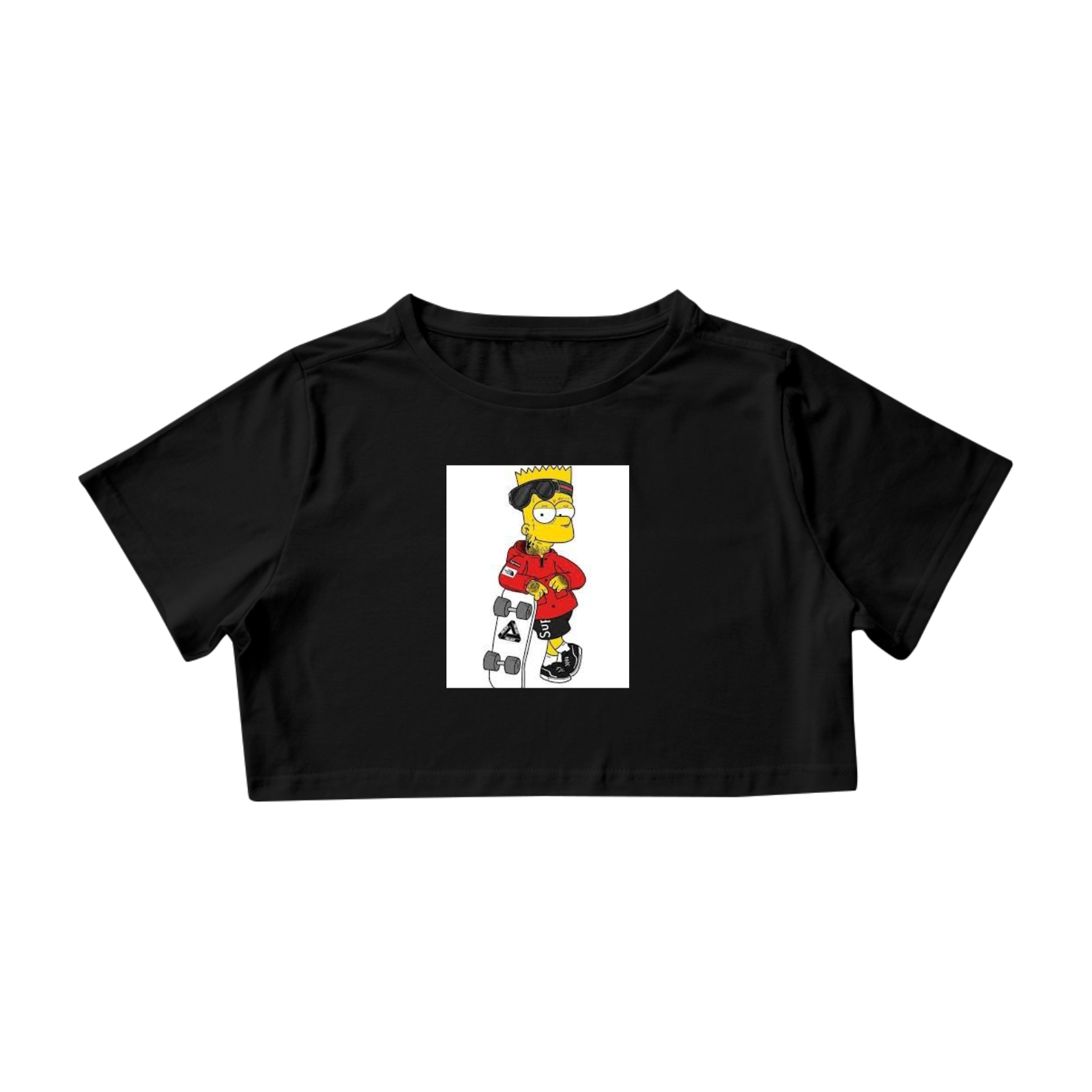 Camisa cropped bart skatista 