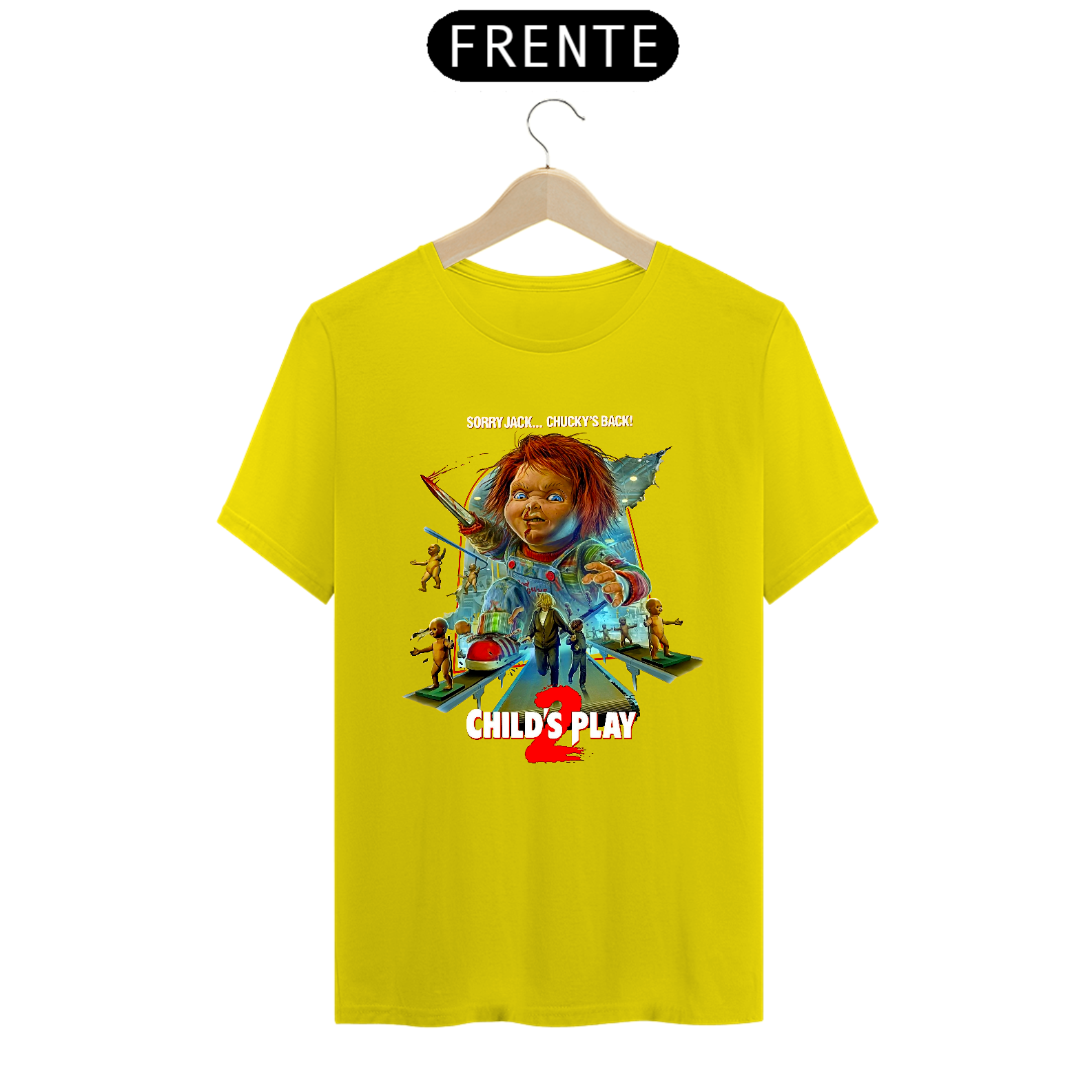 Camiseta Brinquedo Assassino 2 Estampa Chucky Filme Terror