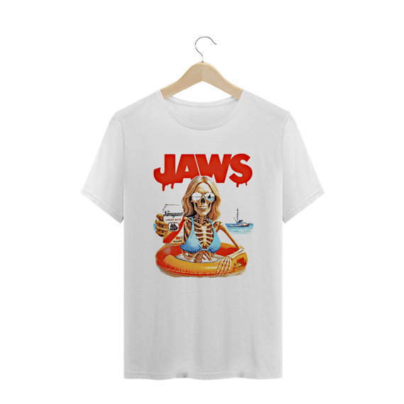Camiseta Plus Size Tubarão - Mergulho Sem Volta Estampa Filme Terror