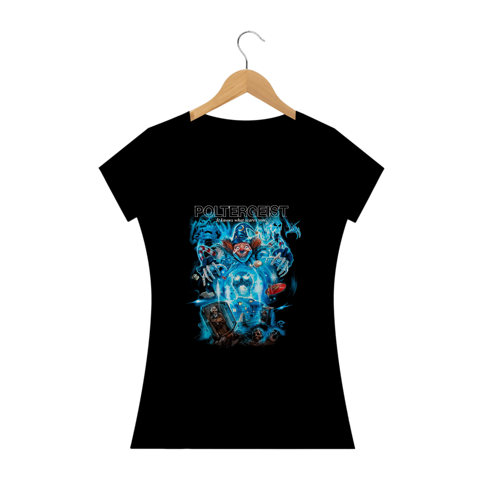 Camiseta Feminina Poltergeist Estampa Filme Terror 