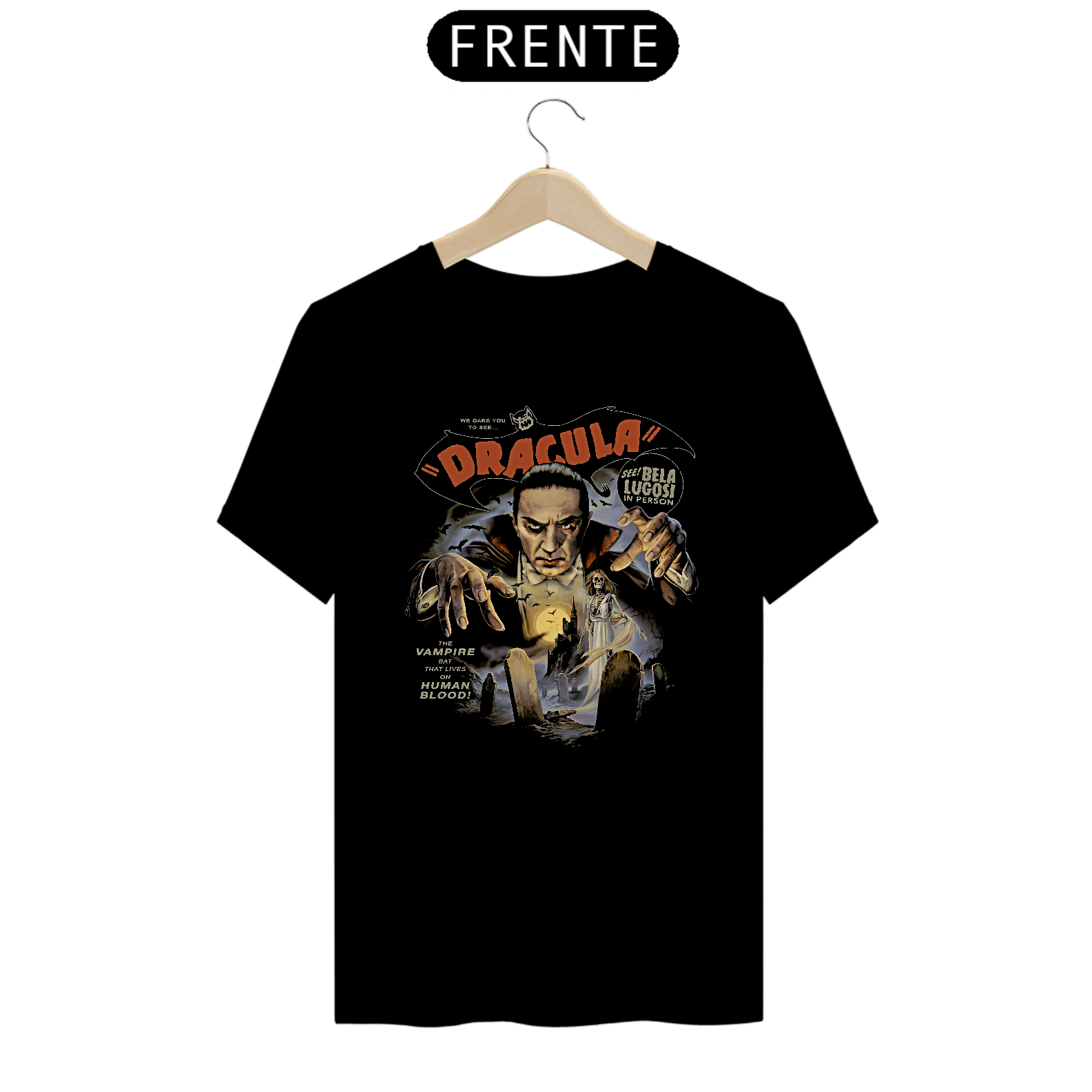 Camiseta Dracula Bela Lugosi Estampa Vampiro Filme Terror