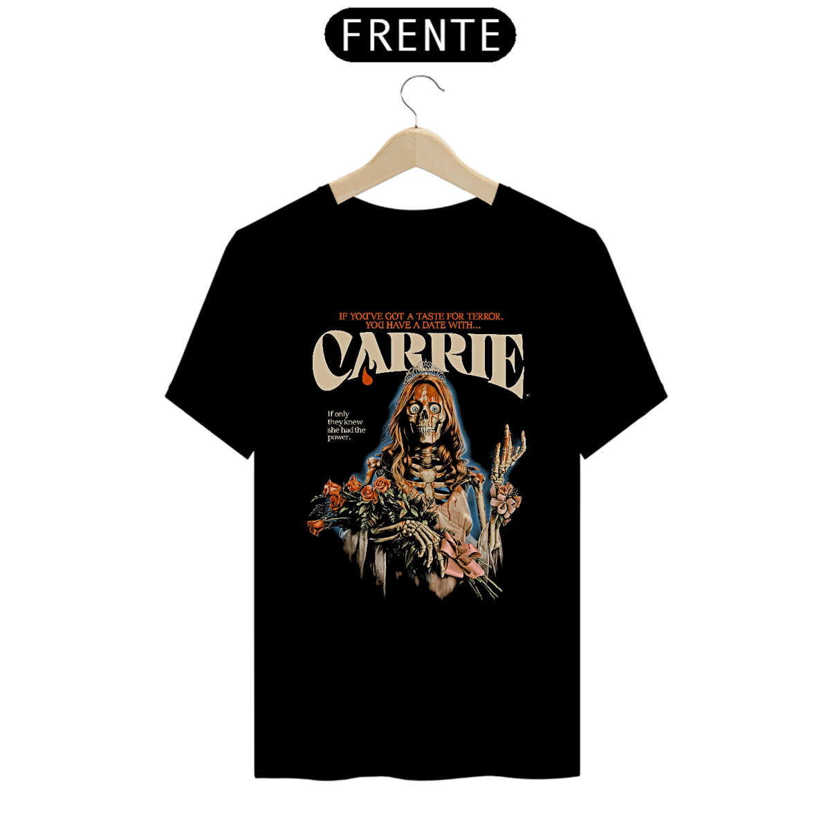 Nome do produto: Camiseta Carrie a Estranha Estampa Filme Terror 