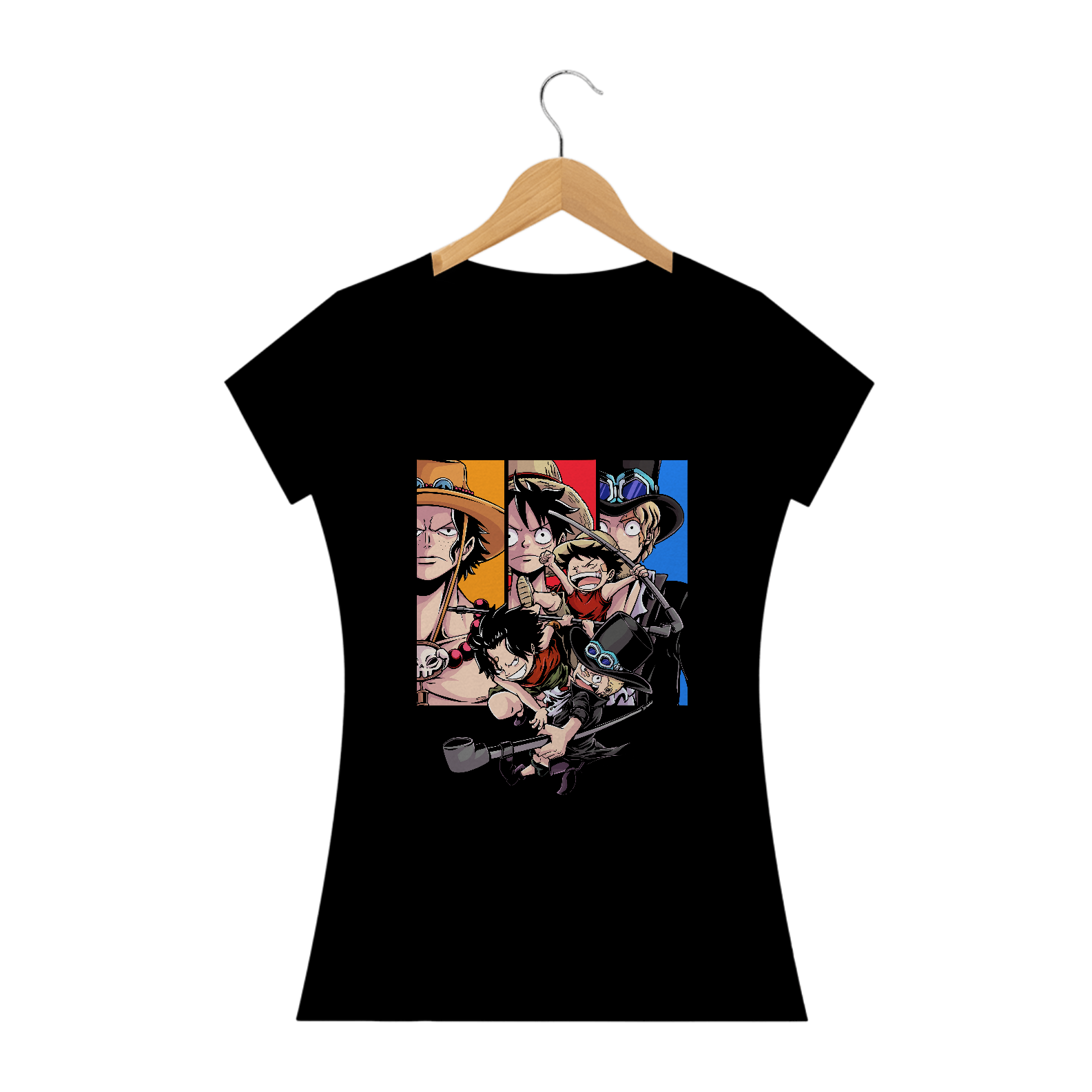 Camiseta Feminina One Piece Trio Estampa Anime