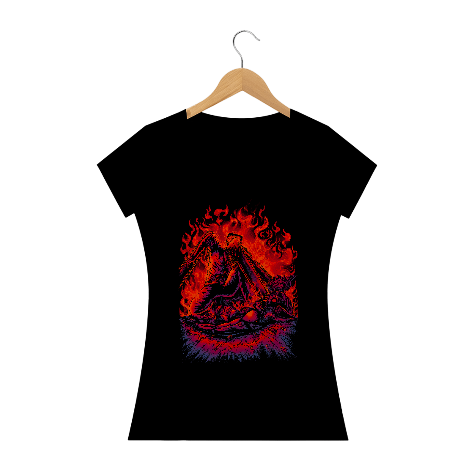 Camiseta Feminina Chainsaw Man Massacre Estampa Anime