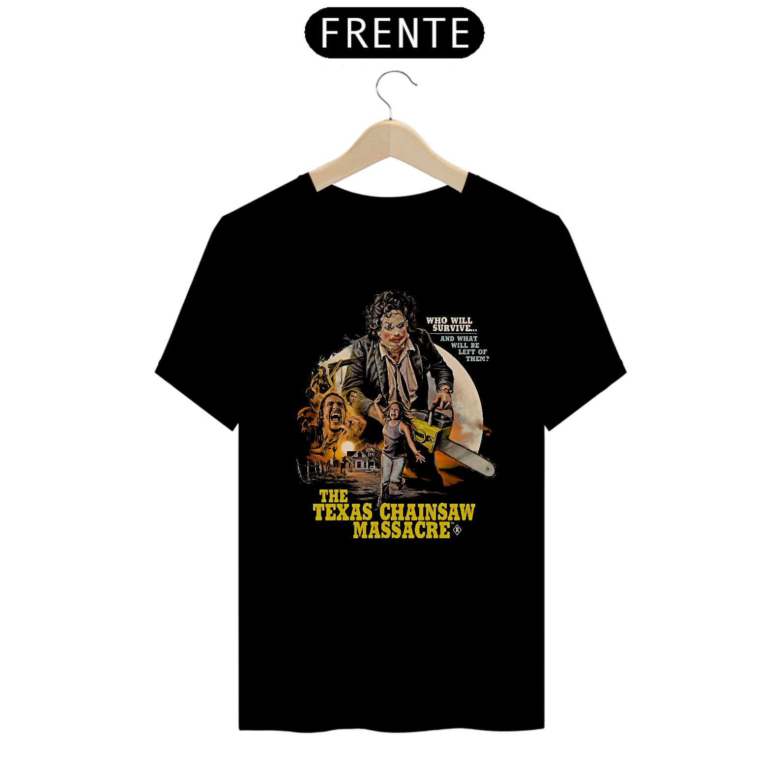 Camiseta O Massacre da Serra Elétrica LeatherFace Estampa Filme Terror 