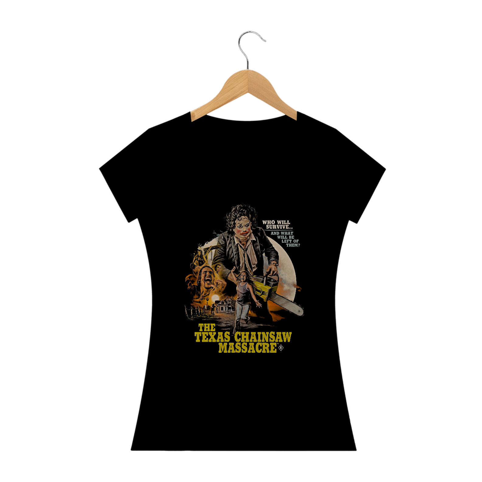 Camiseta Feminina O Massacre da Serra Elétrica LeatherFace Estampa Filme Terror 