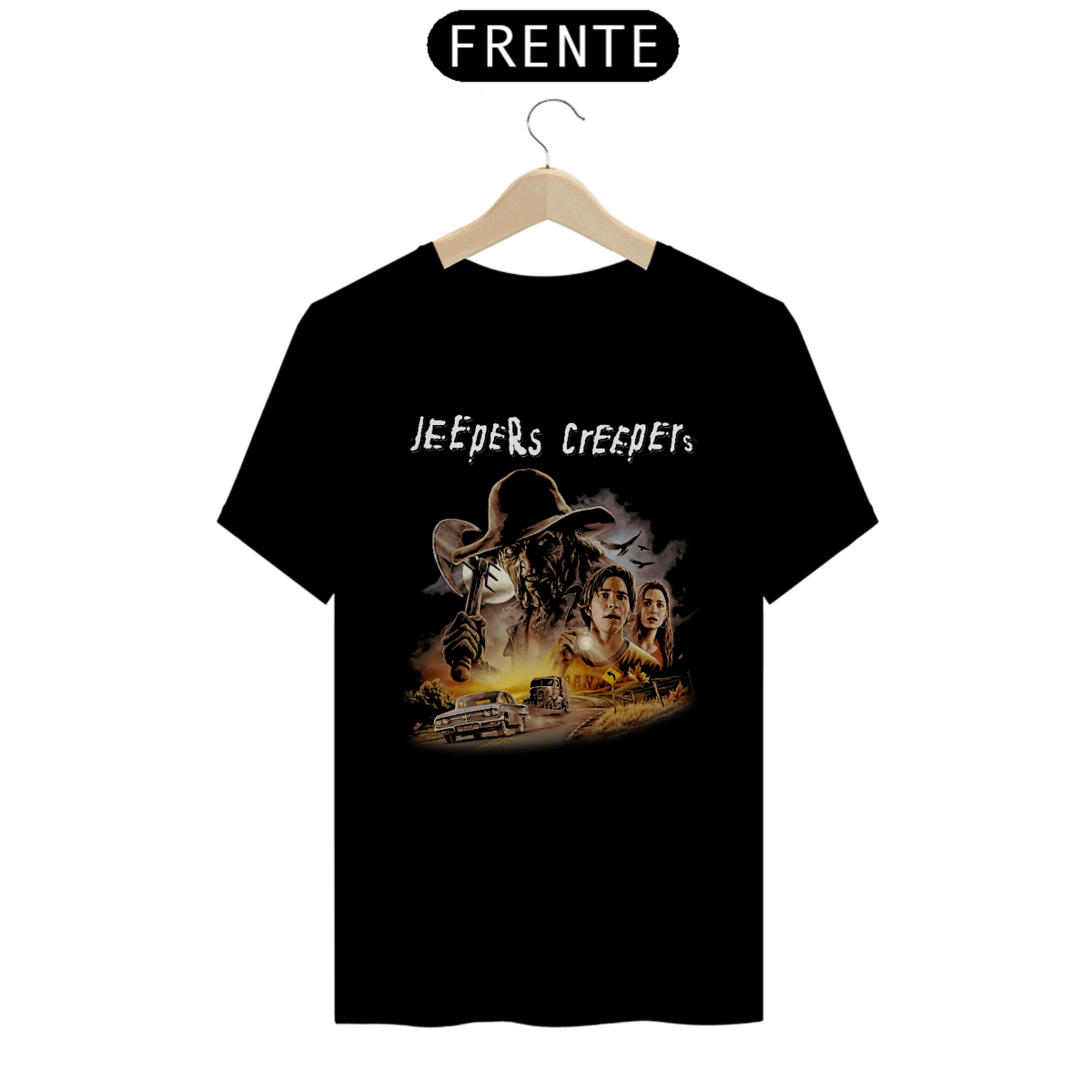 Nome do produto: Camiseta Olhos Famintos Estampa Filme Terror