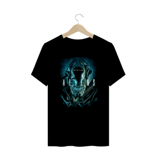 Camiseta Plus Size Aliens Estampa Alien Filme Terror