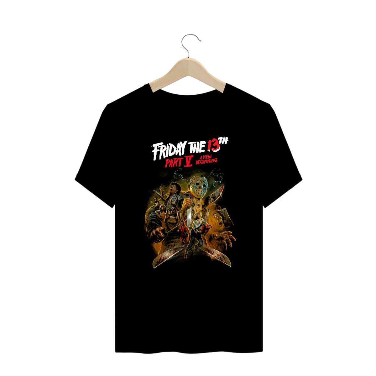 Nome do produto: Camiseta Plus Size Sexta feira 13 Parte 5 Filme Terror Jason Estampa Exclusiva