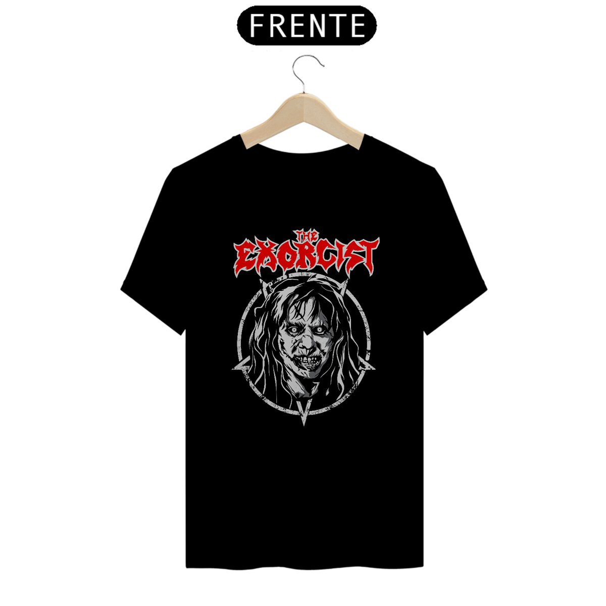 Nome do produto: Camiseta O Exorcista Estampa ROCK HORROR 