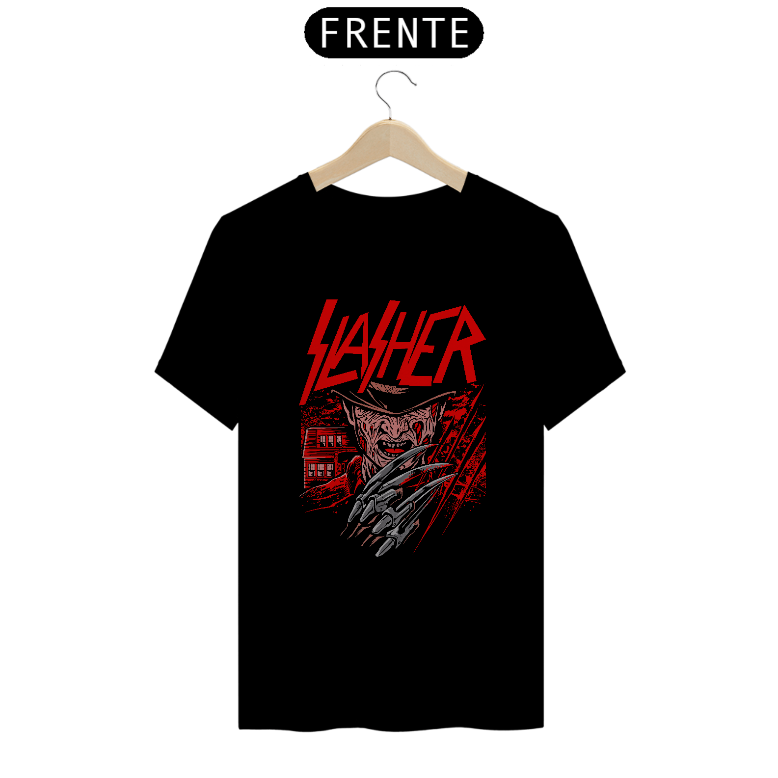 Camiseta Freddy Krueger Estampa ROCK HORROR 