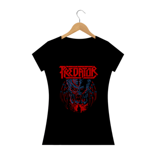 Camiseta Feminina O Predador Estampa ROCK HORROR 