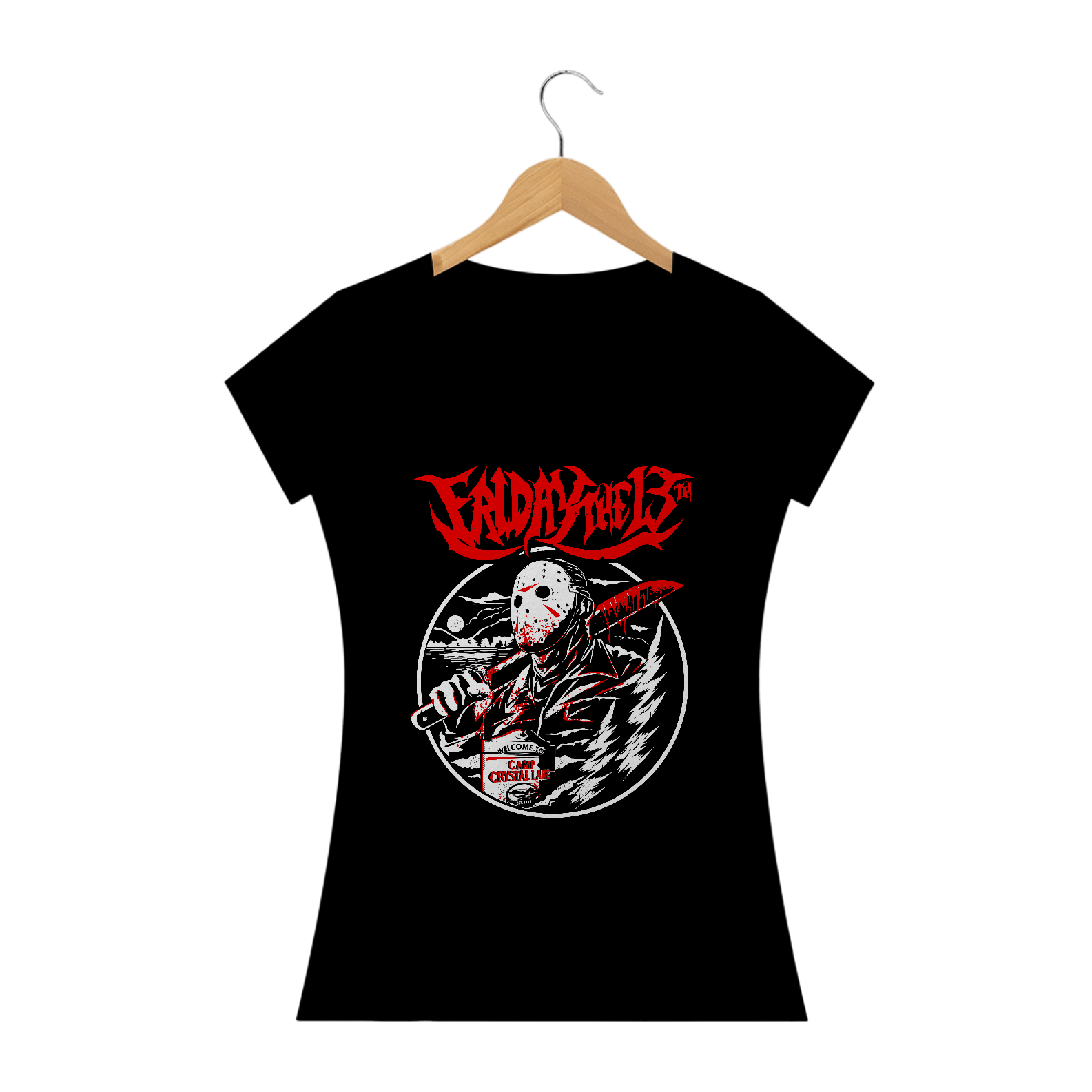 Camiseta Feminina Sexta Feira 13 - Jason Estampa ROCK HORROR