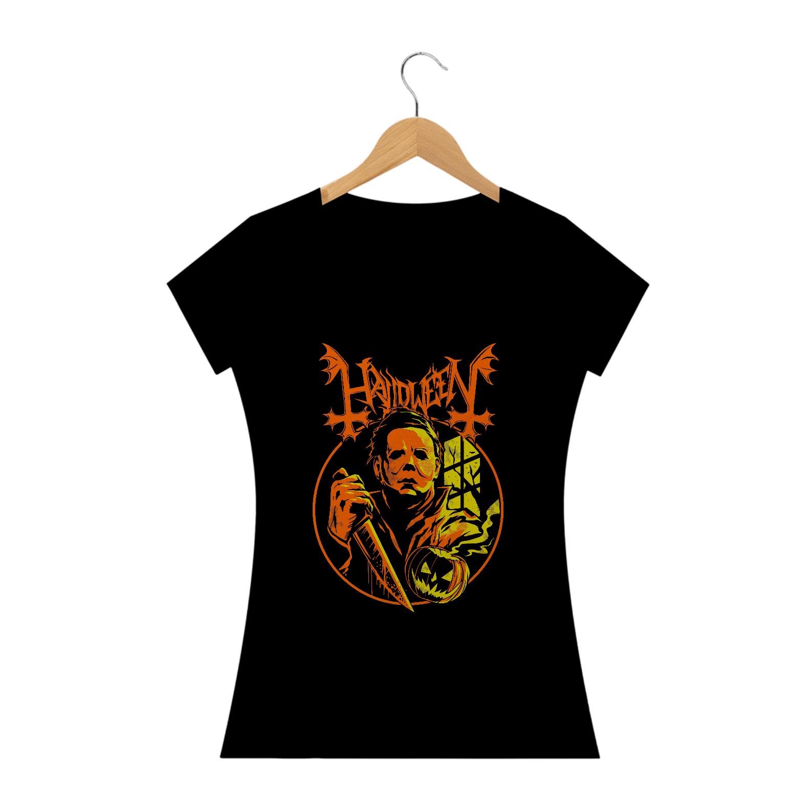 Camiseta Feminina Halloween - Michael Myers Estampa ROCK HORROR