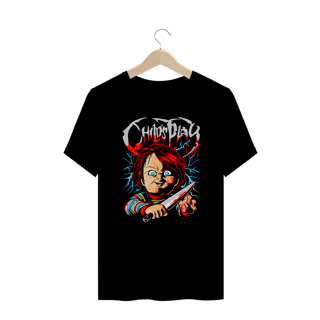 Camiseta Plus Size Brinquedo Assassino Estampa ROCK HORROR