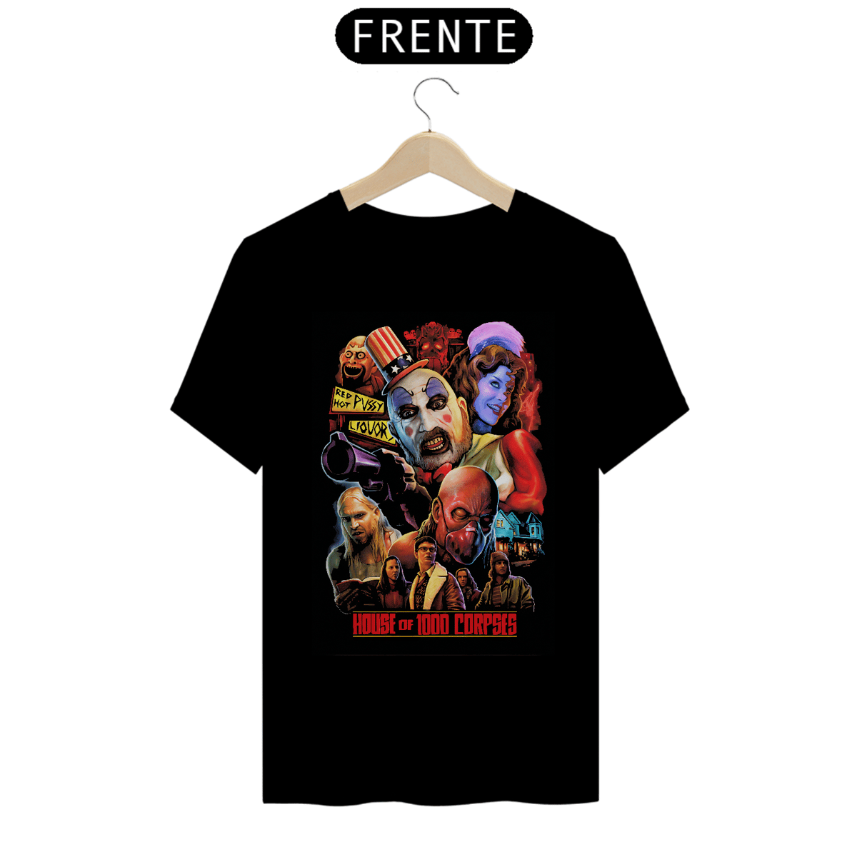 Nome do produto: Camiseta A Casa dos 1000 Corpos Estampa Filme Terror 
