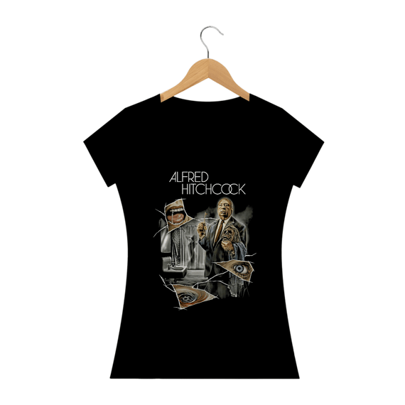 Camiseta Feminina Alfred Hitchcock Estampa Filme Terror 