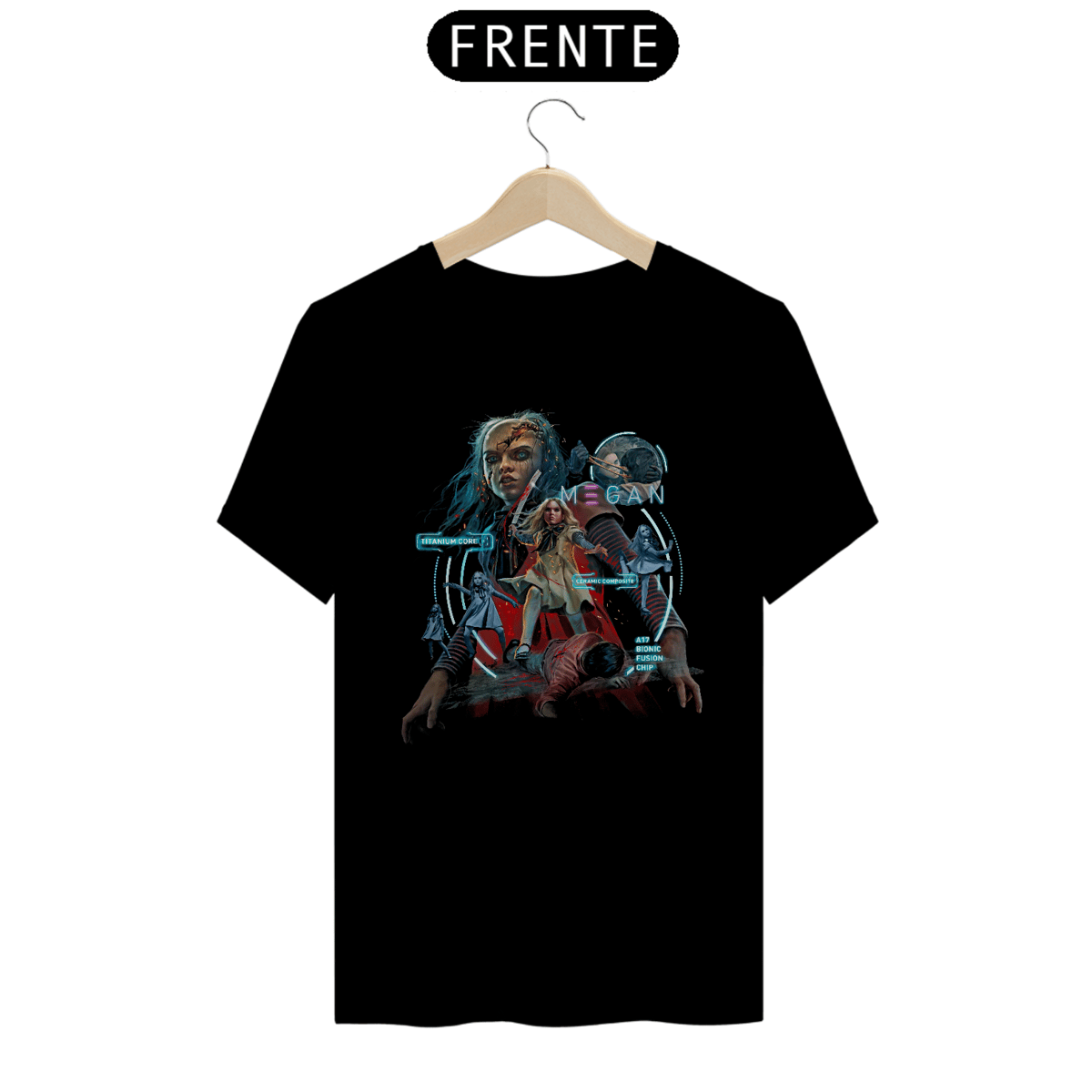 Nome do produto: Camiseta MEGAN Estampa Filme Terror